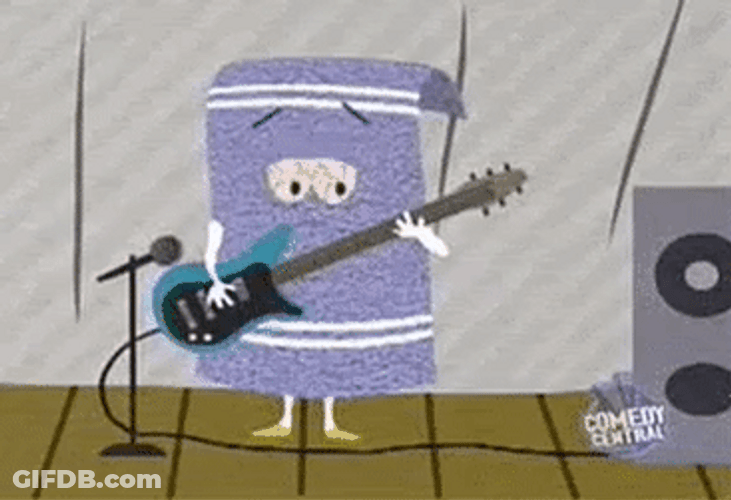 Towelie Playing Guitar On Stage GIF