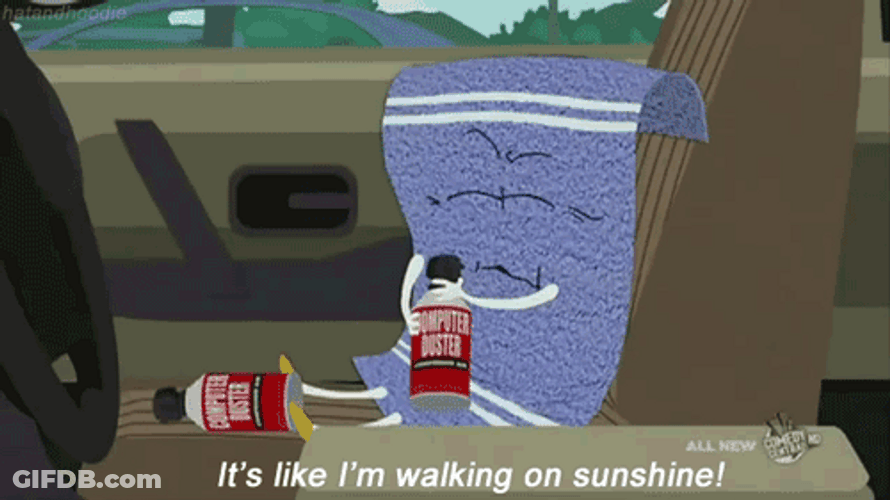Towelie Puffing Computer Duster GIF
