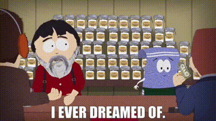 Towelie Selling Merchandise With Randy Marsh GIF