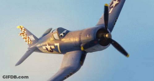 Toy Airplane With Number 7 GIF