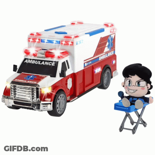 Toy Ambulance With Stuffed Animal GIF