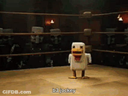Toy Chicken Standing In Boxing Ring GIF