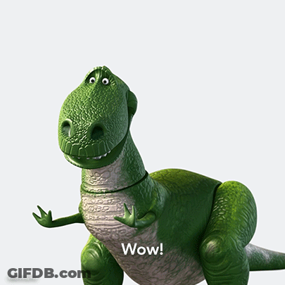 Toy Dinosaur With Open Mouth Saying Wow GIF