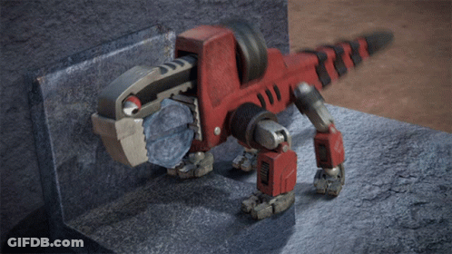 Toy Dinosaur With Wrench In Mouth GIF