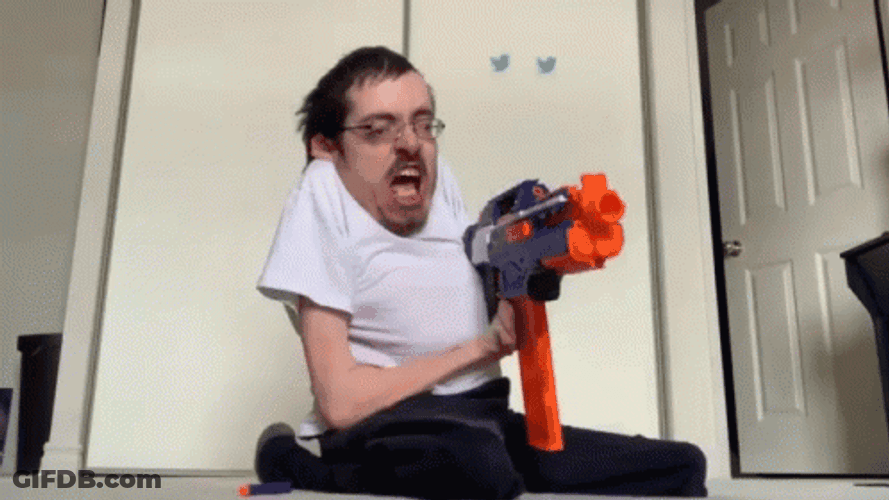 Toy Gun Shooting Ricky Berwick GIF