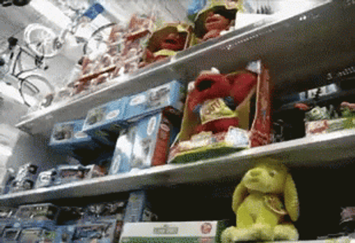 Toy Kermit Falling Off Building GIF