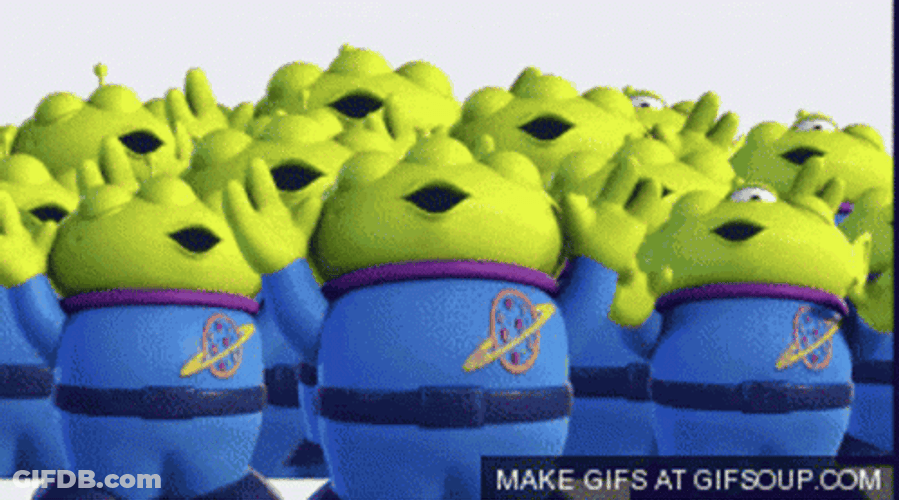 Toy Story Aliens Hands Up GIF