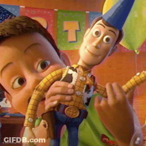 Toy Story Character In Cowboy Hat Sitting In Toy Car GIF