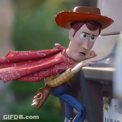 Toy Story Character In Red Bandana And Cowboy Hat GIF