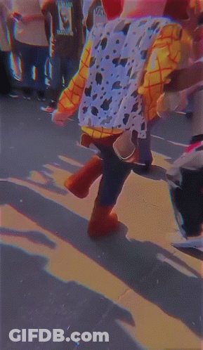 Toy Story Character Walking With Park Text GIF