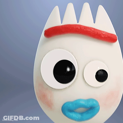 Toy Story Character With Big Eyes And Blue Lips GIF