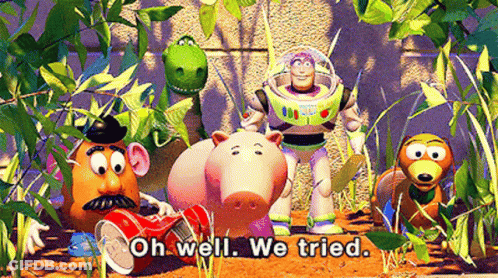 Toy Story Characters Mr Potato Head Buzz Lightyear And Hammy GIF