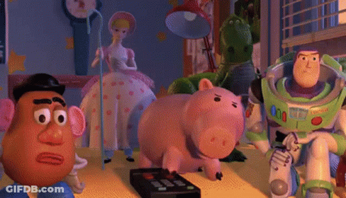 Toy Story Characters With Buzz Lightyear GIF