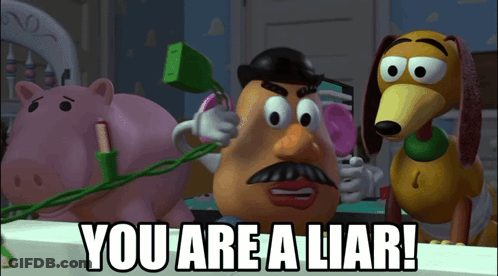 Toy Story Mr Potato Head And Slinky Dog Saying You Are A Liar GIF