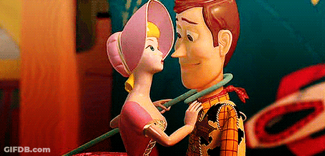 Toy Story Woody And Bo Peep Cartoon Love GIF