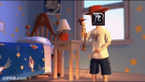 Toy Story Woody Holding Sign Saying YB GIF