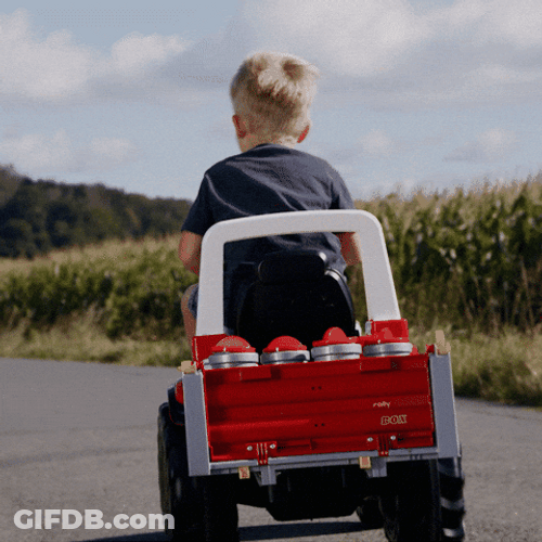 Toy Tractor Moving Forward GIF