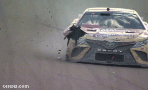 Toyota Camry Crashes Into Wall In Race GIF
