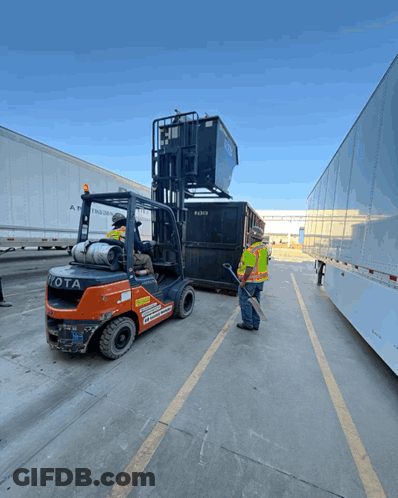 Toyota Forklift Lifting Container GIF