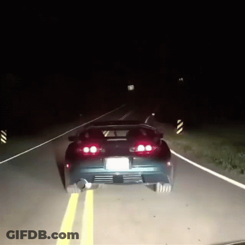 Toyota Supra Driving At Night GIF
