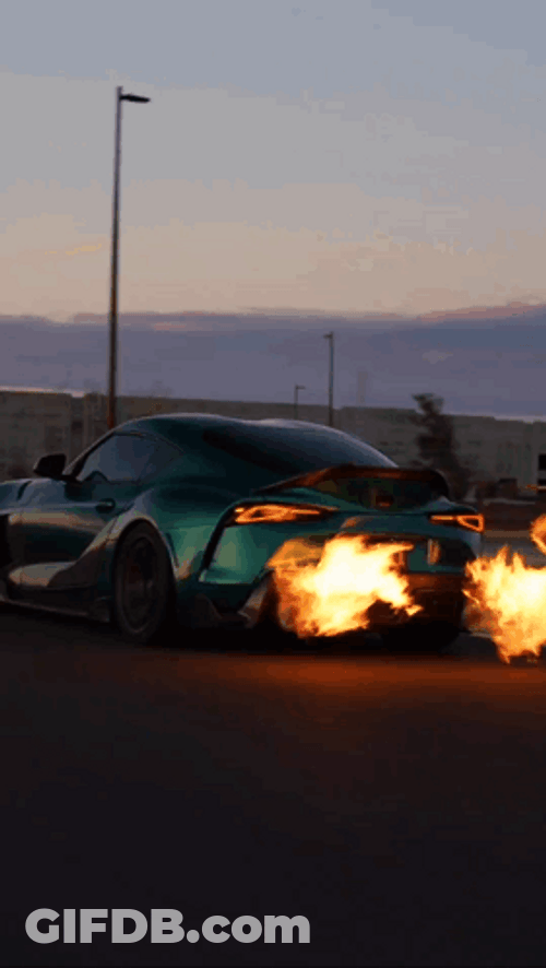 Toyota Supra Fire Muffler GIF