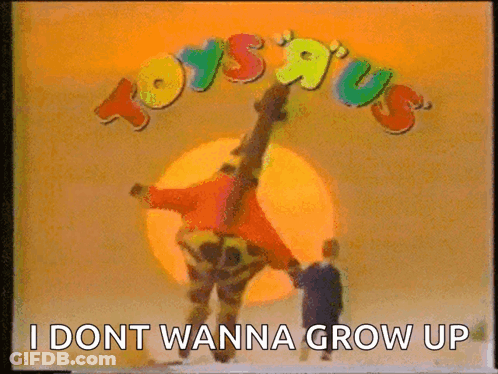 Toys R Us Giraffe Doing Handstand GIF