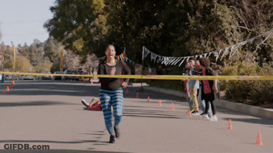 Tracee Ellis Ross  Crossing Finish Line GIF