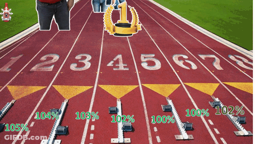 Track With Numbers 1 Through 8 Painted On It GIF