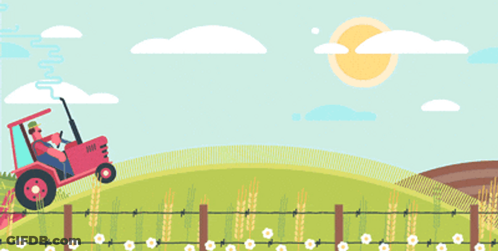 Tractor Sunny Day Farming GIF