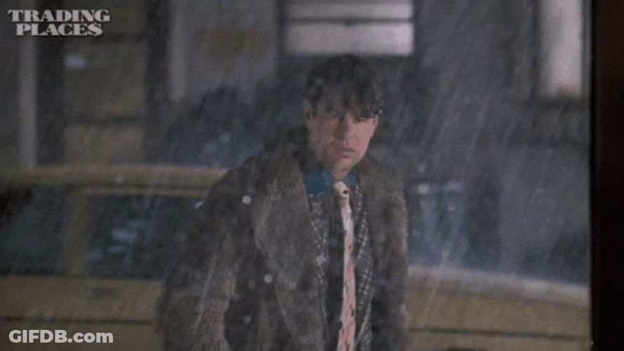 Trading Places Dan Aykroyd Intense Rain GIF