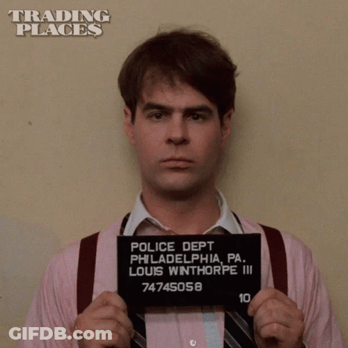 Trading Places Dan Aykroyd Mug Shots GIF
