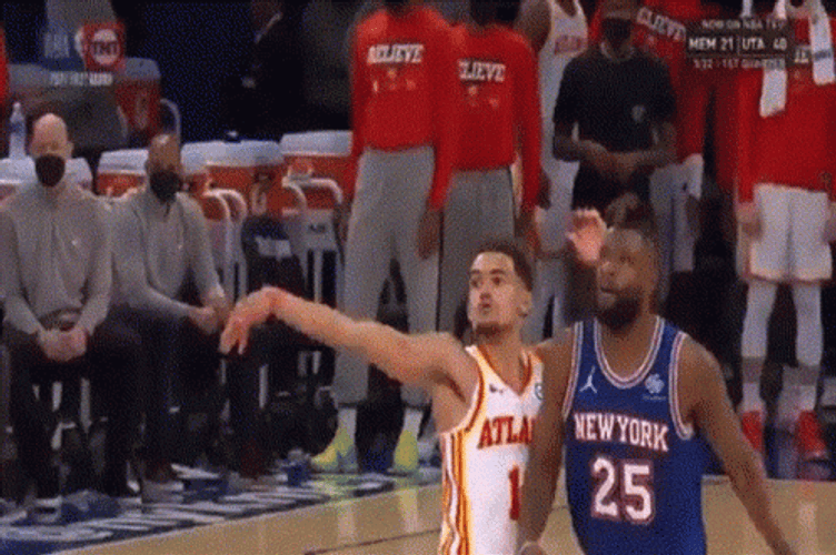 Trae Young Bowing Down Taunt GIF