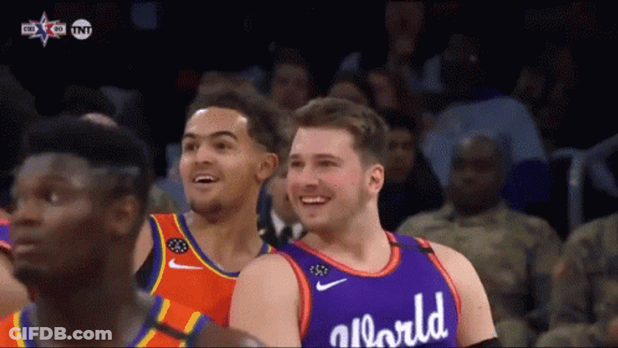 Trae Young Laughing Hard GIF
