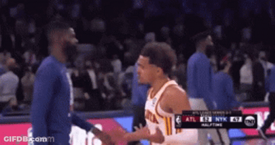 Trae Young Shoulder Bump GIF