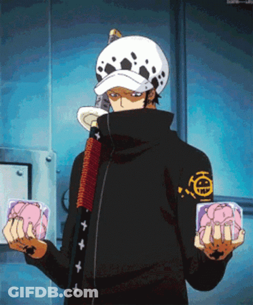 Trafalgar Law Holding Mysterious Objects GIF