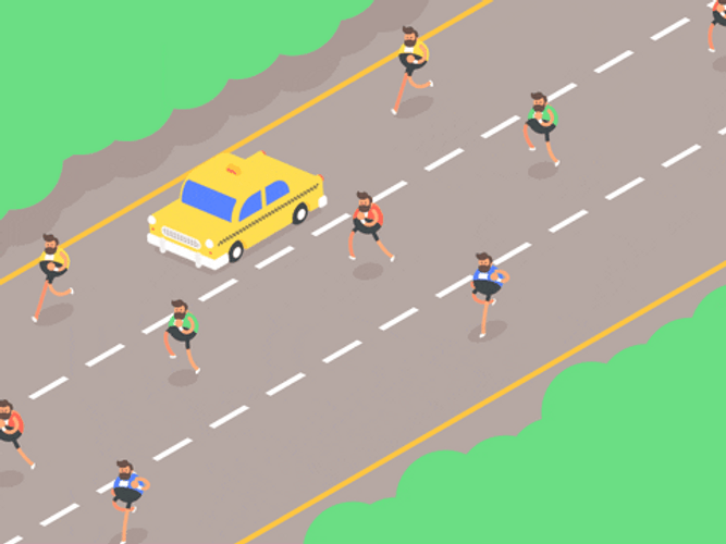 Traffic Marathon Animation GIF