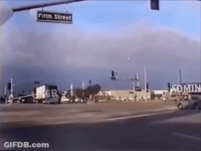 Train Crash On The Parking Area GIF