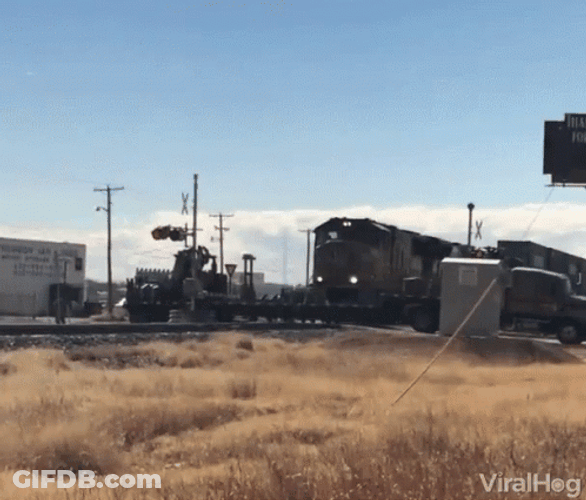 Train Crash The Train Barrells GIF