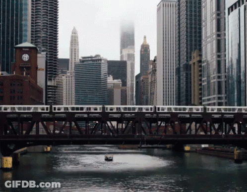 Train Crossing Bridge Over River GIF