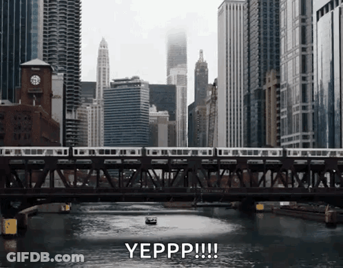 Train Crossing Bridge Over River Yepp GIF