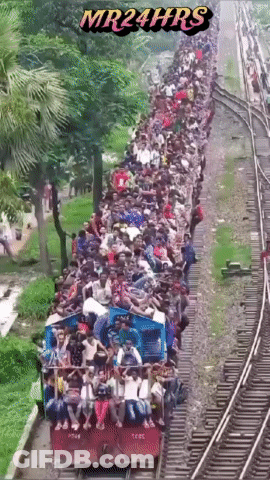 Train Full Of People With Mr24hrs Above GIF