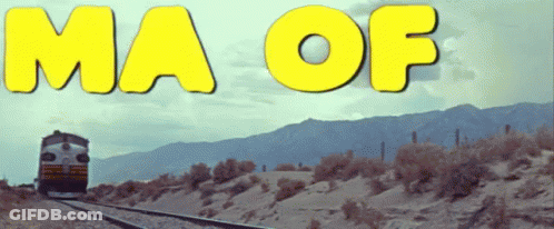 Train Going Down Tracks Saying Ma Of GIF