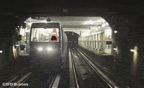 Train Going Through Tunnel Number 14 GIF