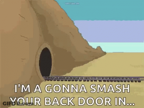 Train Going Through Tunnel Saying I'm A Gonna Smash Your Back Door In GIF