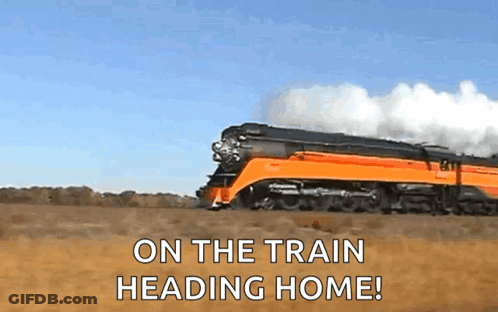 Train Heading Home Towards Field GIF