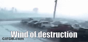 Train In Storm Saying Wind Of Destruction GIF