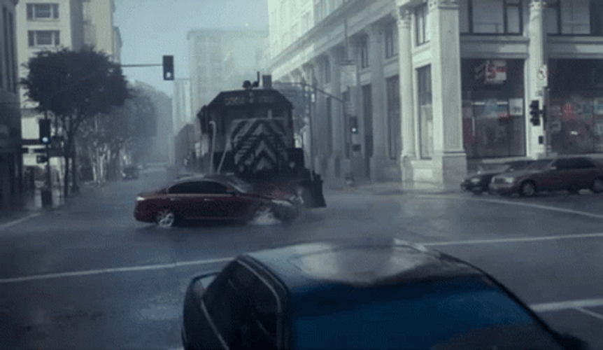 Train In The City In Inception Movie GIF