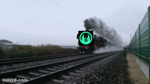 Train On Tracks With Green Circle B GIF