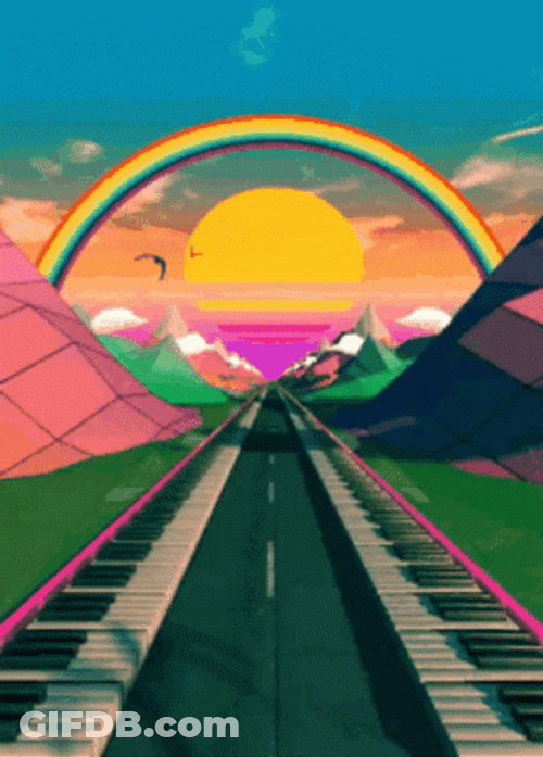 Train Trail Road Acid Trip GIF