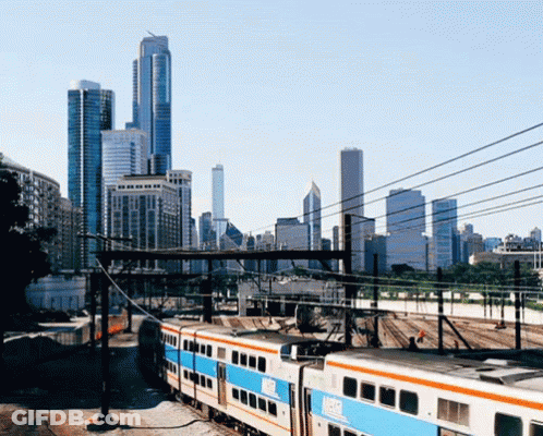 Train With Chicago Text GIF